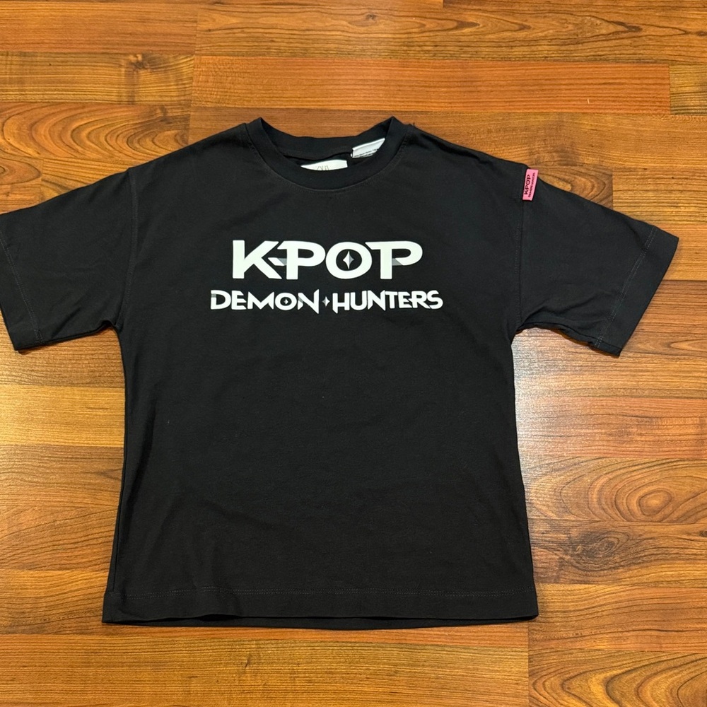 Zara KPOP Demon Hunters Black Kids Graphic Tee
